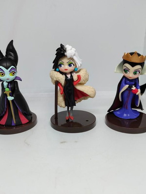 Disney Villains Collectible Figures Maleficent Cruella Evil Queen set of 3 like new
