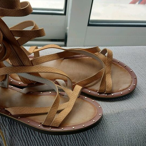 Migato Gladiator Sandals Size 37 Like New Beige