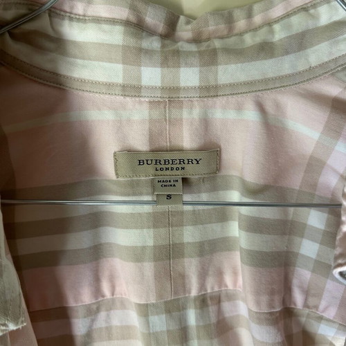 BURBERRY LONDON No S, women's shirt, three-quarter sleeve, elastic fabric. Authentic.
