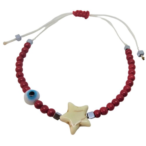 Bracelet with howlite and hematite new, red