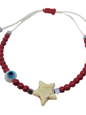Bracelet with howlite and hematite new, red