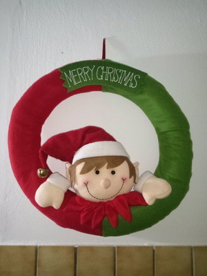 Christmas wreath with elf decoration new, 50 cm diameter