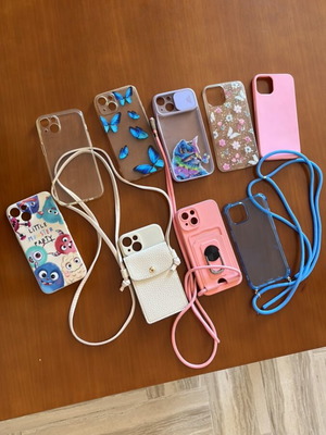 iPhone 13/14 cases like new, set of 9 with accessories