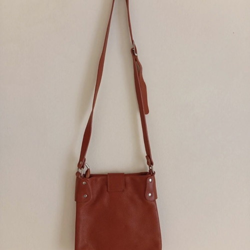 Leather crossbody bag like new, Italian, 26x24x5cm