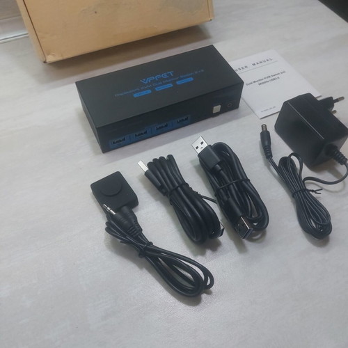VPFET VP-SW223 KVM switch for 2 monitors and 2 PCs, DisplayPort 1.4, 8K/4K, USB 3.0