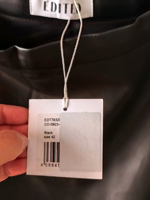 Δερμάτινη φούστα Edited καινούργια, μαύρη, μέγεθος XL / 42 / 14