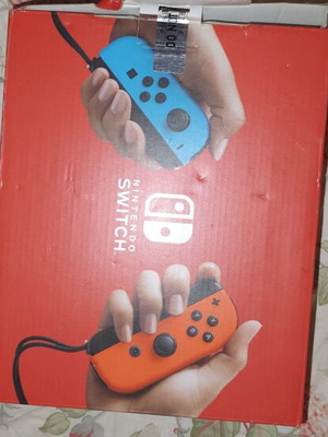 Nintendo Switch console with Neon Red & Blue Joy-Cons