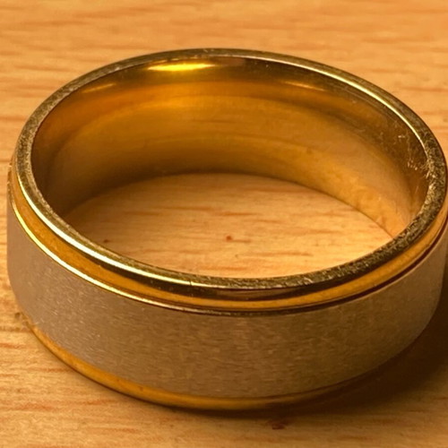 Three stainless steel rings like new, size 8-9