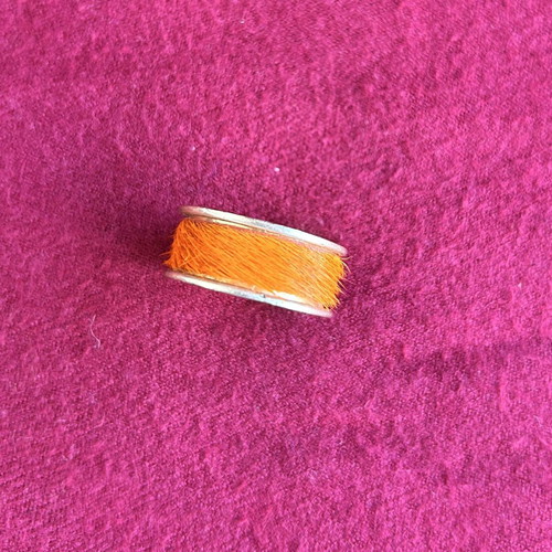 Vintage Dyrberg/Kern ring with orange pony skin like new