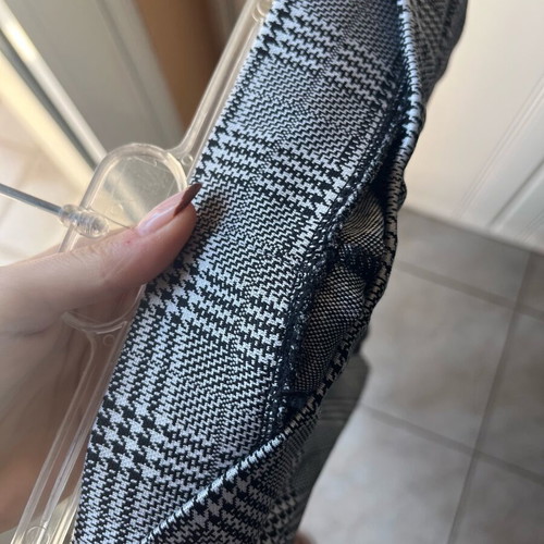 Checked women's pants used, size M/L, grey and white