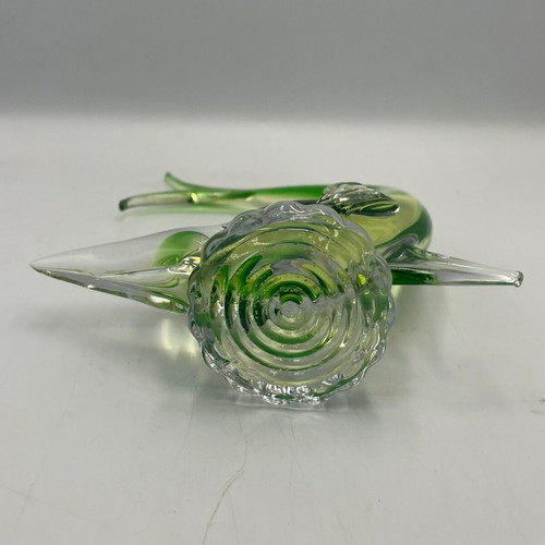 Vintage Murano Uranium Glass Swordfish Sculpture like new