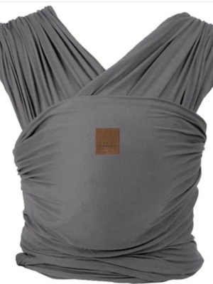 Isla Dark Grey Kikkaboo baby carrier new with cotton hat and storage bag set