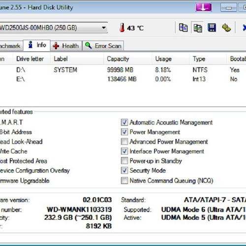 Western Digital HDD 3.5" 250 GB WD2500JB-00MHB0 SATA