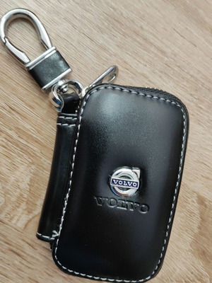 Volvo leather key case, black, new