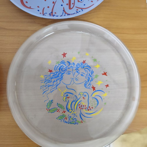 Stathopoulos decorative glass plates set of 6 used