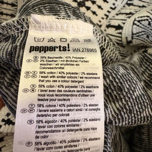 Monochrome Geometric Pattern Long Sleeve Y2K Dress, size L