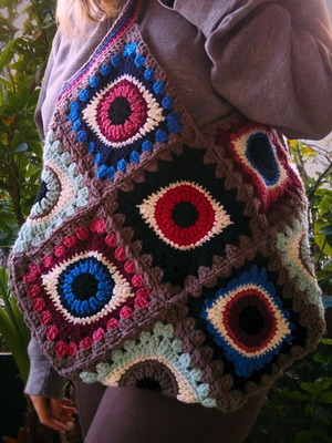 Handmade Tote Bag shoulder type, brown multicolor, made to order