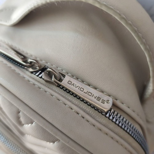 David Jones backpack used, beige with embossed design