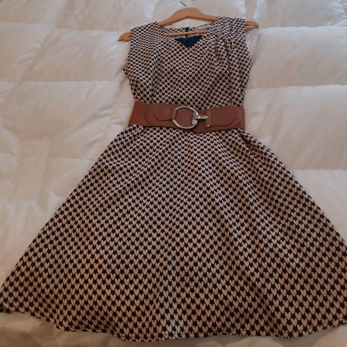 Popy Liaskos Small dress new, light beige with blue hearts