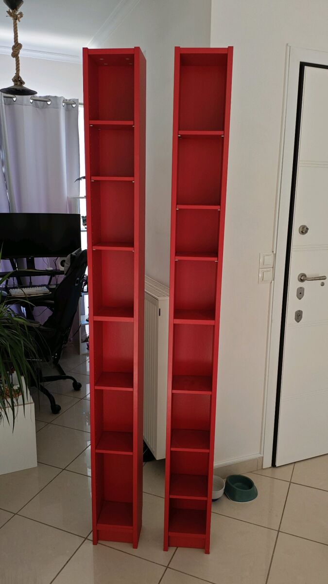 IKEA GNEDBY 2 red CD DVD shelves used - € 40,00 - Vendora.cy