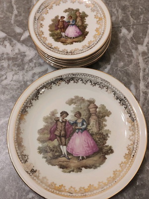 Συλλεκτικά vintage πιάτα γνήσια πορσελάνη Βαυαρίας, 1 μεγάλο και 6 μικρότερα