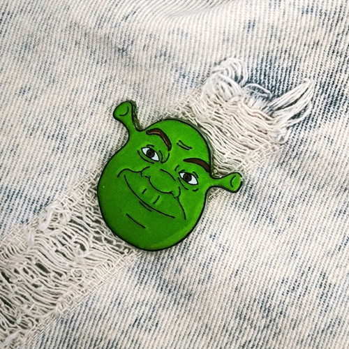 Shrek pin new, green, 3.5 cm