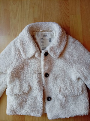 Marks & Spencer Girls' Bouclé Jacket 5 Years 110 cm Like New White