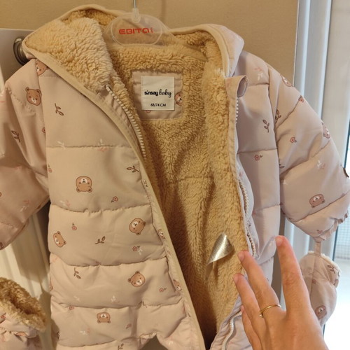 Baby jumpsuit with mittens and inner fur, new, 3-12 months