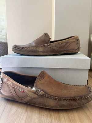 Kricket ανδρικά δερμάτινα loafers σε καφέ, μέγεθος 43