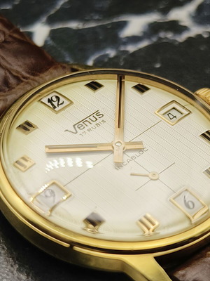 Venus dress watch used, Swiss made manual wind, gold-plated