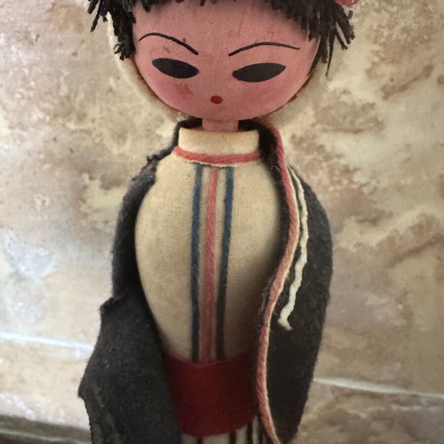Decorative Traditional Handmade Doll on Wooden Base