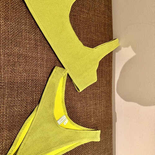 Bikini set Stefania Frangista new, lime green, crinkle texture