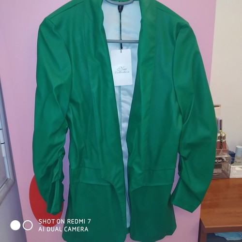 Leather jacket new, size S, green