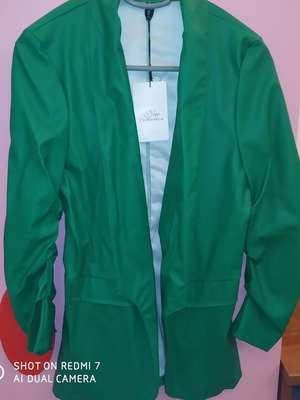Leather jacket new, size S, green