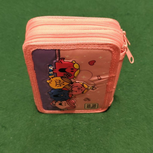 Little Miss Mr. Men children's double-zip pencil case, pink