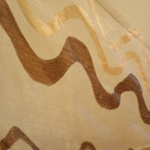 Double curtain like new with gold and geometric patterns