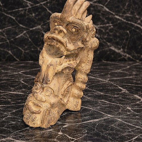 Wood Carving Figure used, handmade art, 29 cm