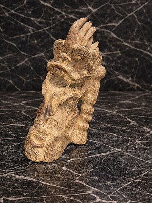 Wood Carving Figure used, handmade art, 29 cm