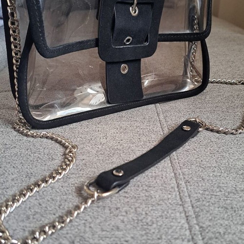 Zara crossbody bag like new with leather and rubber transparency