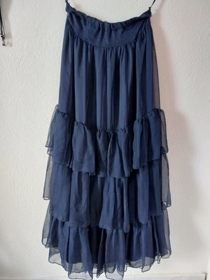 Blue maxi skirt XL used with sheer fabric and satin lining