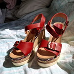 Alta Moda red platform sandals like new, size 41