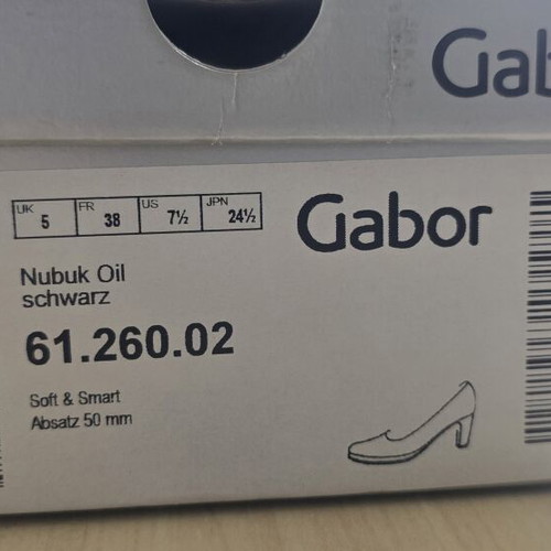 Gabor leather shoes Nabuk new, size 38, 5cm heels