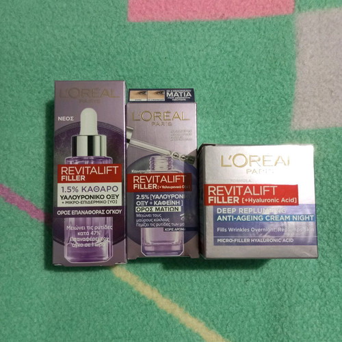 L'Oreal Revitalift eye serum, face serum and night cream set new
