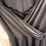 Dress like new one size gray silver with built-in camisole and belt
