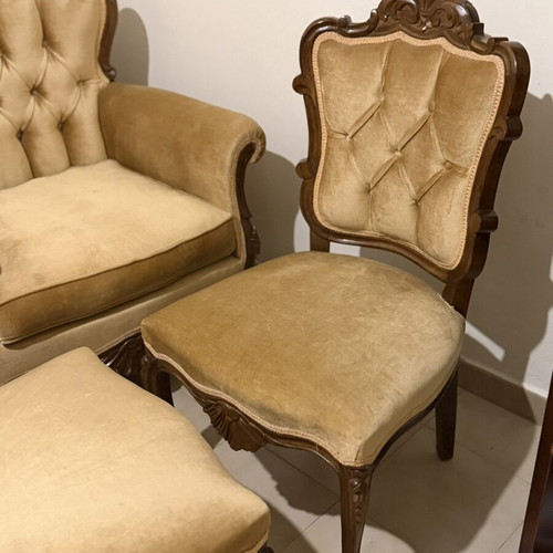 Ludovic style living room set, four-seat sofa, 2 armchairs, 2 chairs
