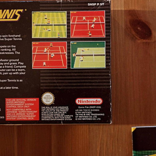 Super Tennis Super Nintendo Entertainment System game, PAL Greek version