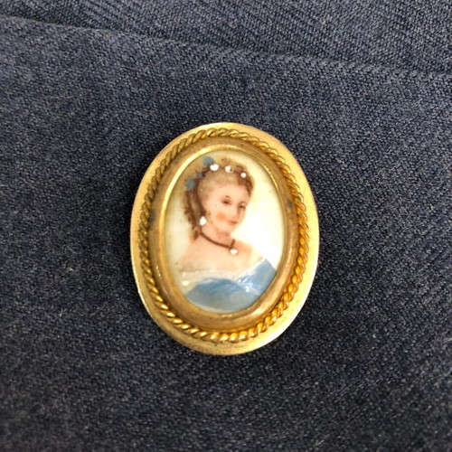 Limoges brooch used, hand-painted from 1930s