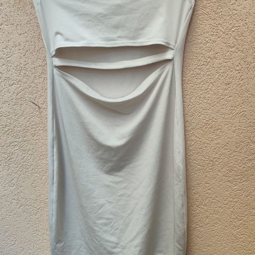Strapless White Dress with Cut-Outs Like New, Lycra XS