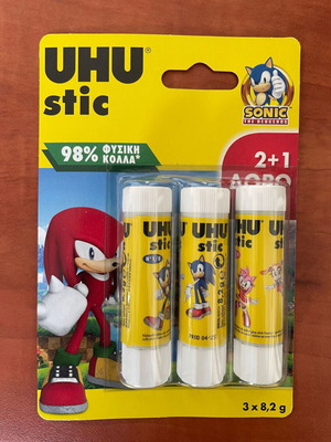 UHU Glue Stick for Paper 8.2gr Pack of 3 New
