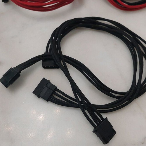 Sleeved computer power supply cables for graphics card SATA like new